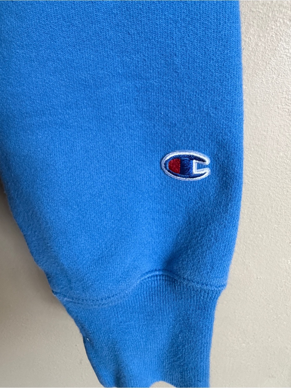 Champion Men's Blue Reverse Weave Hoodie - Picture 4 of 6